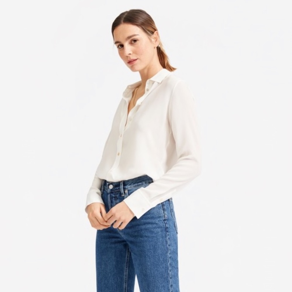 EVERLANE silk button down blouse